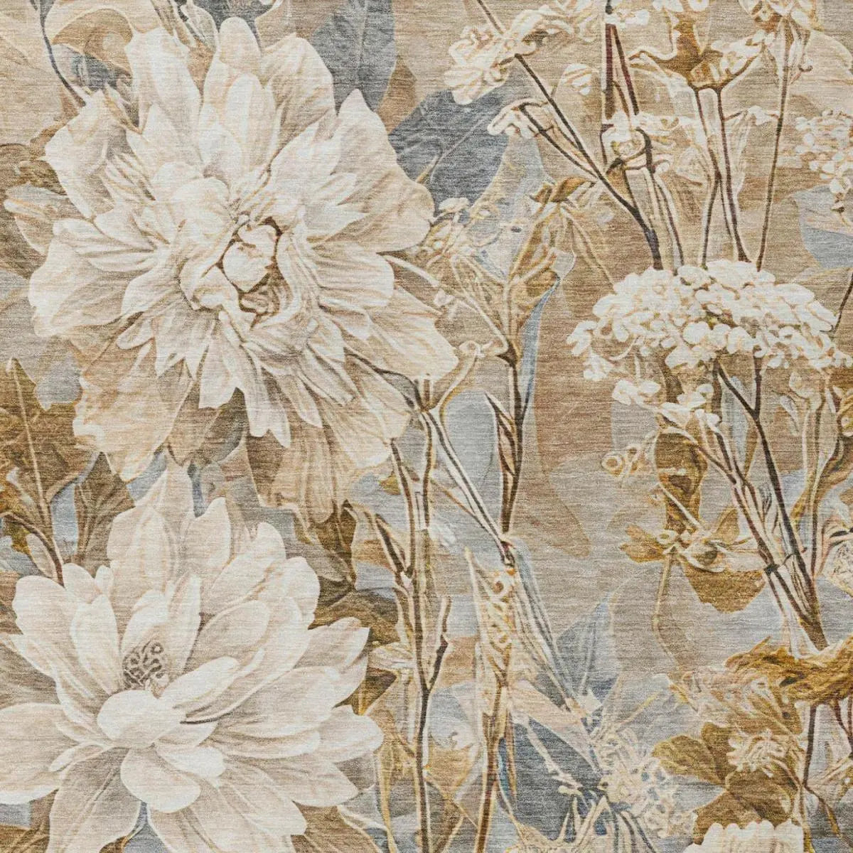 3' X 5' Beige And Brown Floral Washable Indoor Outdoor Area Rug Homeroots Outdoor