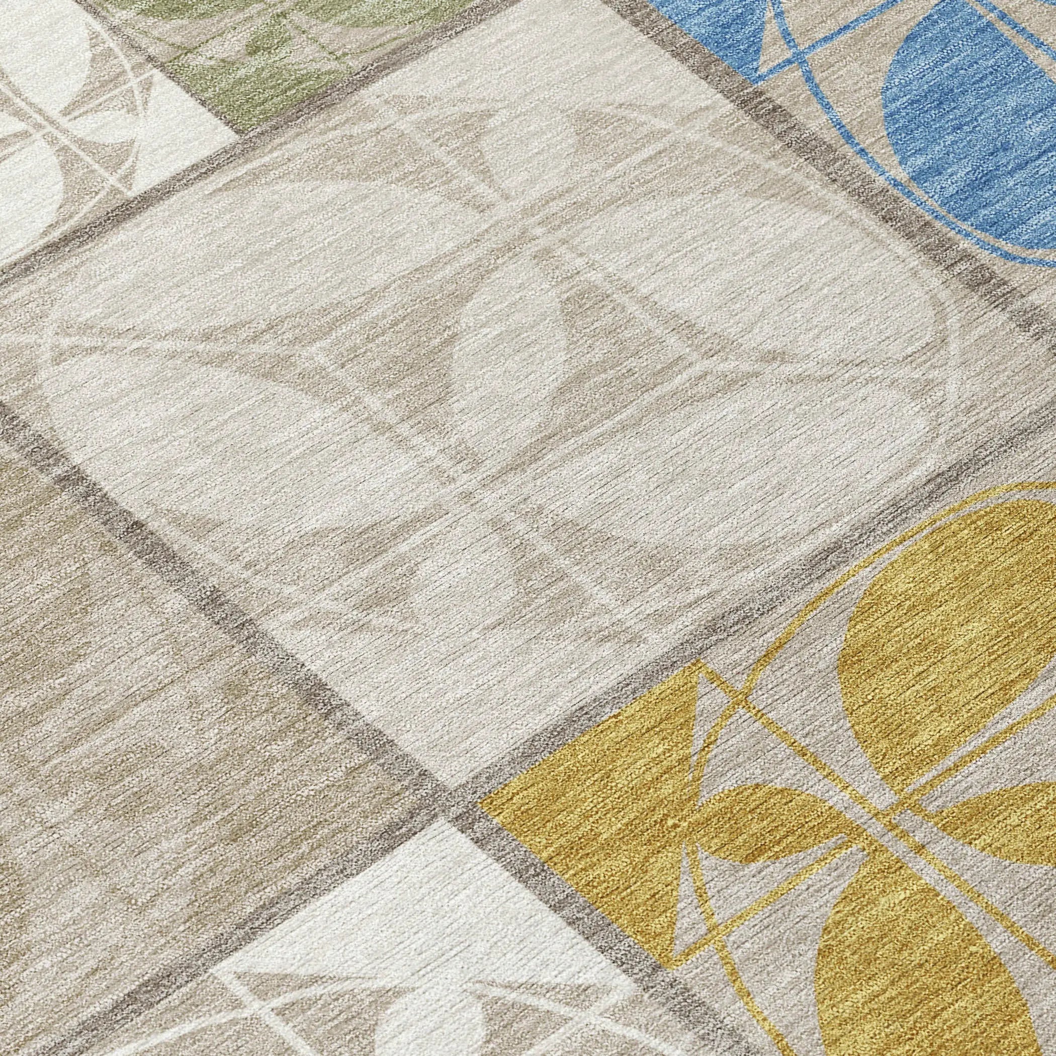 3' X 5' Beige And Brown Geometric Washable Indoor Outdoor Area Rug Homeroots Outdoor