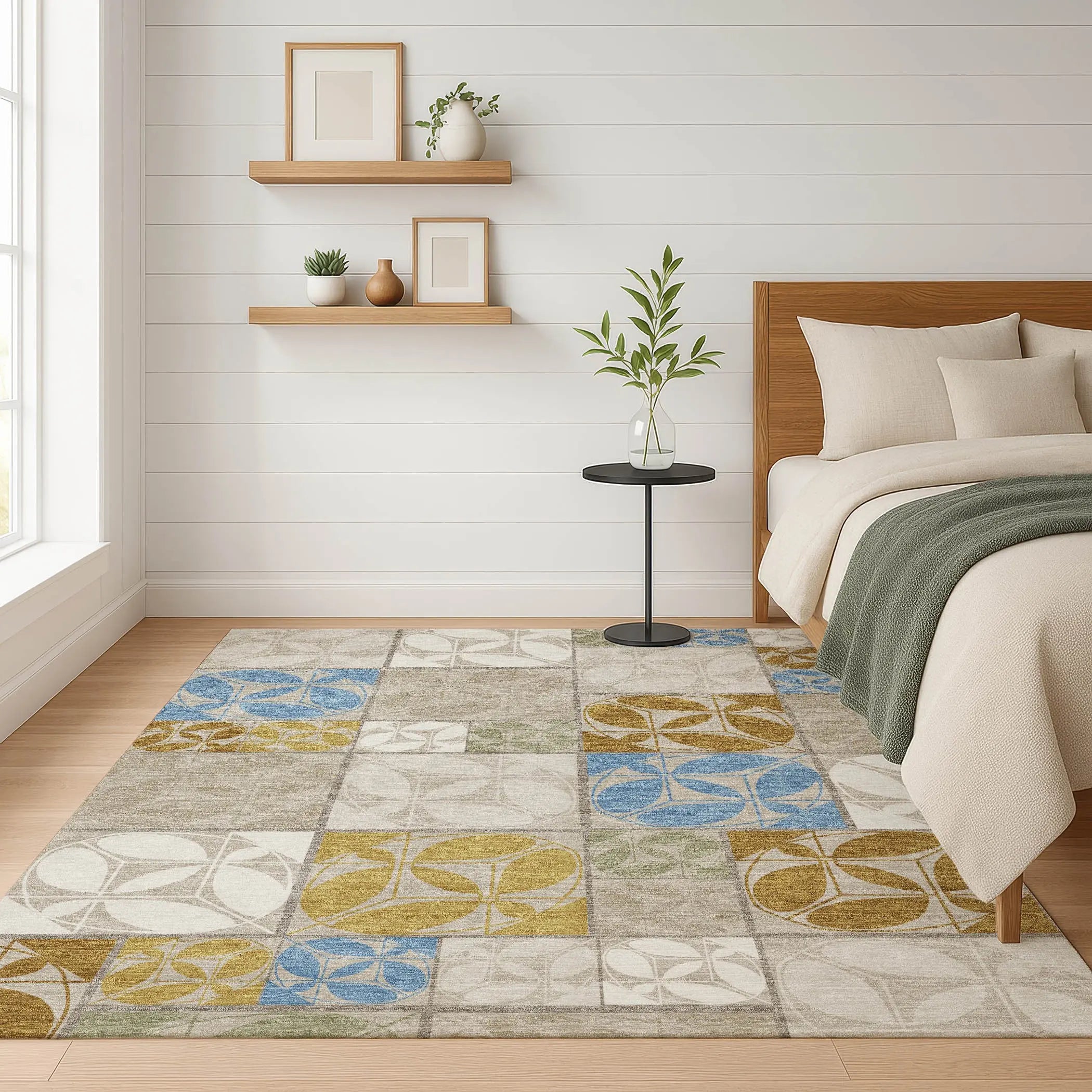 3' X 5' Beige And Brown Geometric Washable Indoor Outdoor Area Rug Homeroots Outdoor