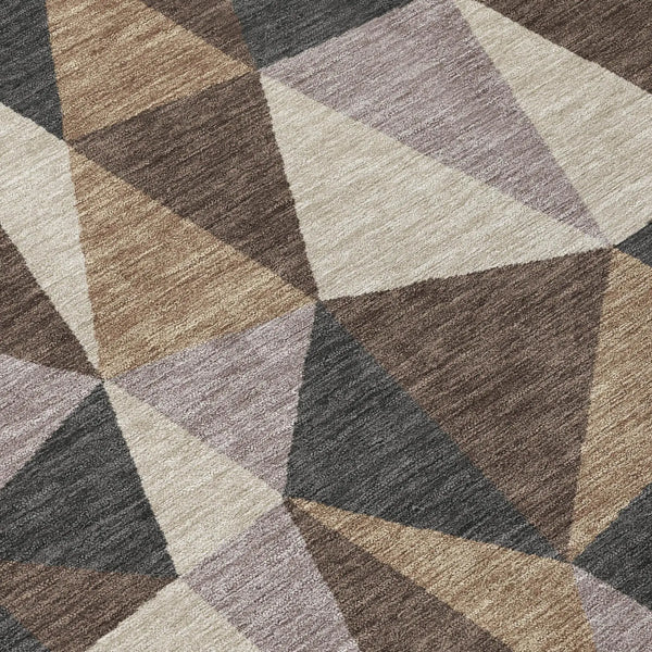 3' X 5' Beige And Brown Geometric Washable Indoor Outdoor Area Rug Homeroots Outdoor