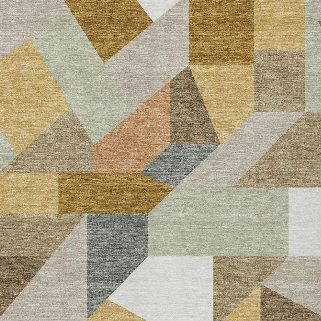 3' X 5' Beige And Brown Geometric Washable Indoor Outdoor Area Rug Homeroots Outdoor