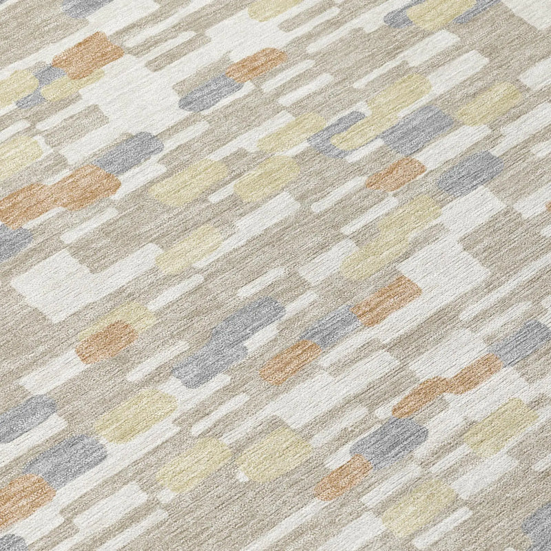 3' X 5' Beige And Brown Geometric Washable Indoor Outdoor Area Rug Homeroots Outdoor
