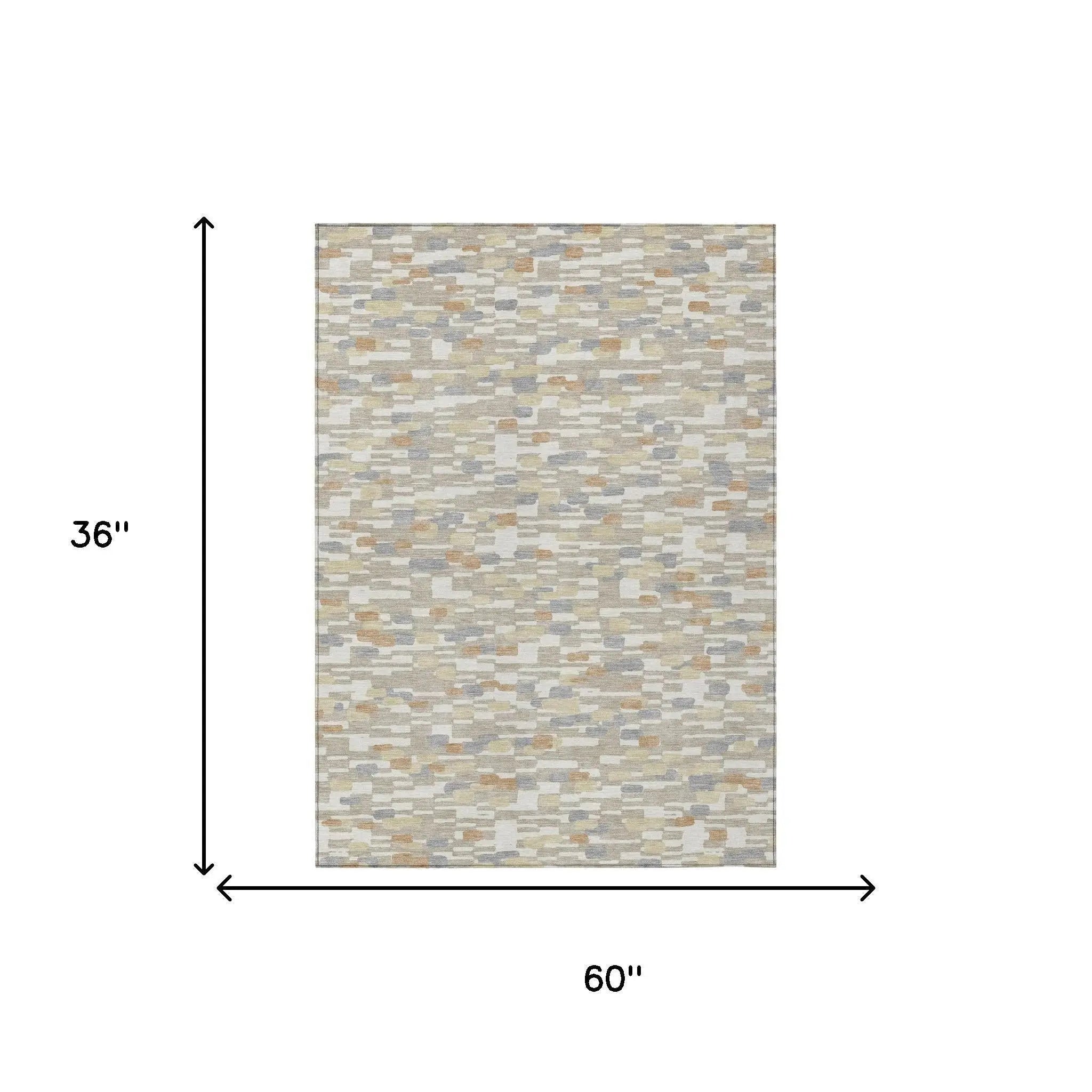 3' X 5' Beige And Brown Geometric Washable Indoor Outdoor Area Rug Homeroots Outdoor