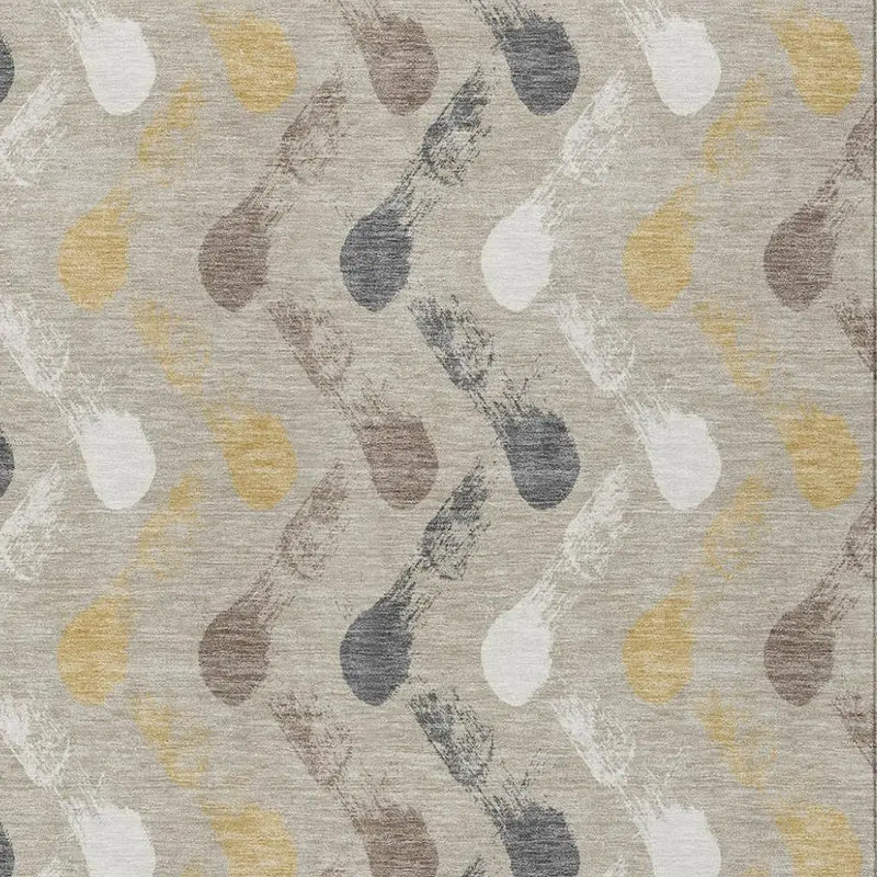 3' X 5' Beige And Brown Geometric Washable Indoor Outdoor Area Rug Homeroots Outdoor
