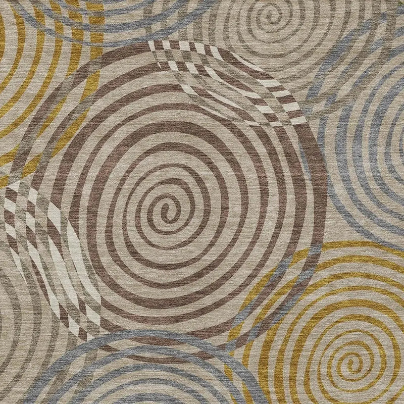 3' X 5' Beige And Brown Geometric Washable Indoor Outdoor Area Rug Homeroots Outdoor