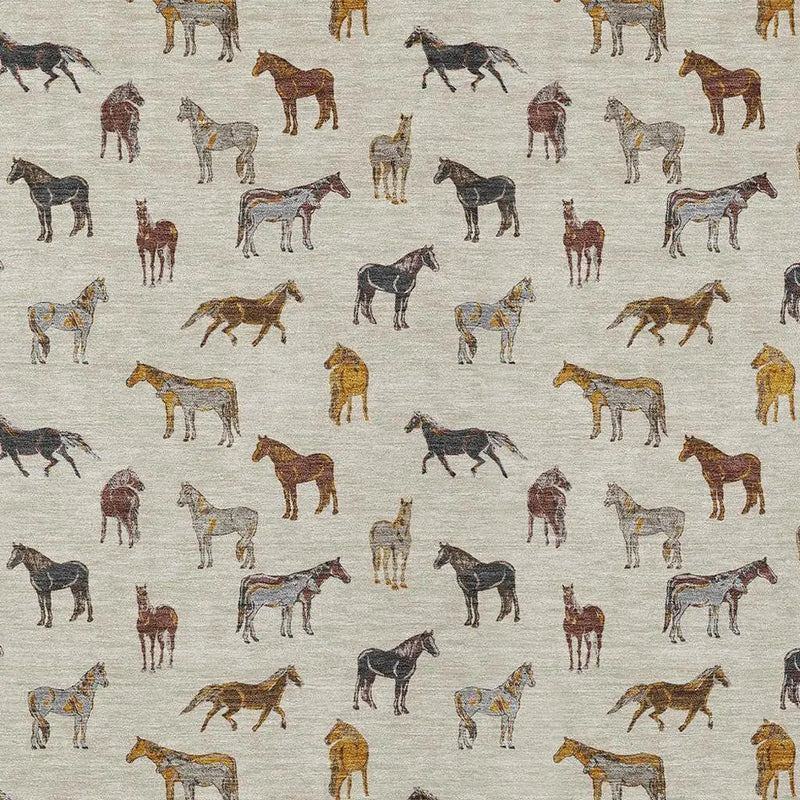 3' X 5' Beige And Brown Horse Washable Indoor Outdoor Area Rug Homeroots Outdoor