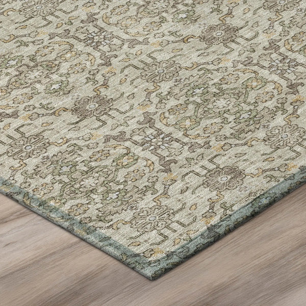 3' X 5' Beige And Brown Oriental Washable Indoor Outdoor Area Rug Homeroots Outdoor