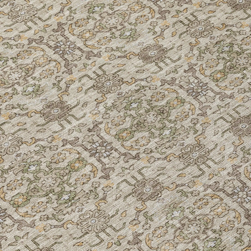 3' X 5' Beige And Brown Oriental Washable Indoor Outdoor Area Rug Homeroots Outdoor