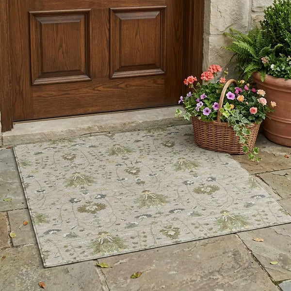 3' X 5' Beige And Brown Oriental Washable Indoor Outdoor Area Rug Homeroots Outdoor