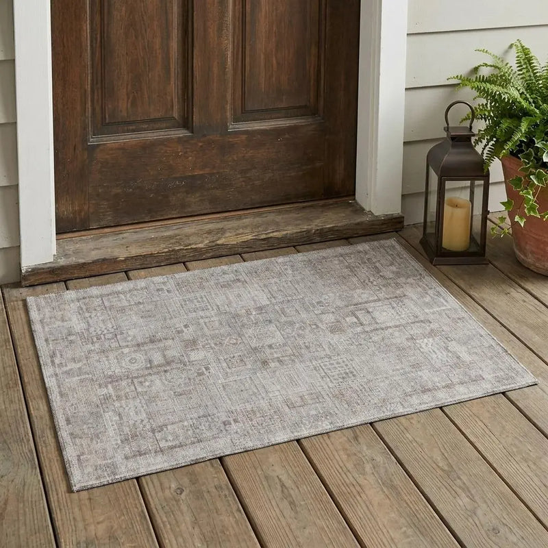 3' X 5' Beige And Brown Oriental Washable Indoor Outdoor Area Rug Homeroots Outdoor
