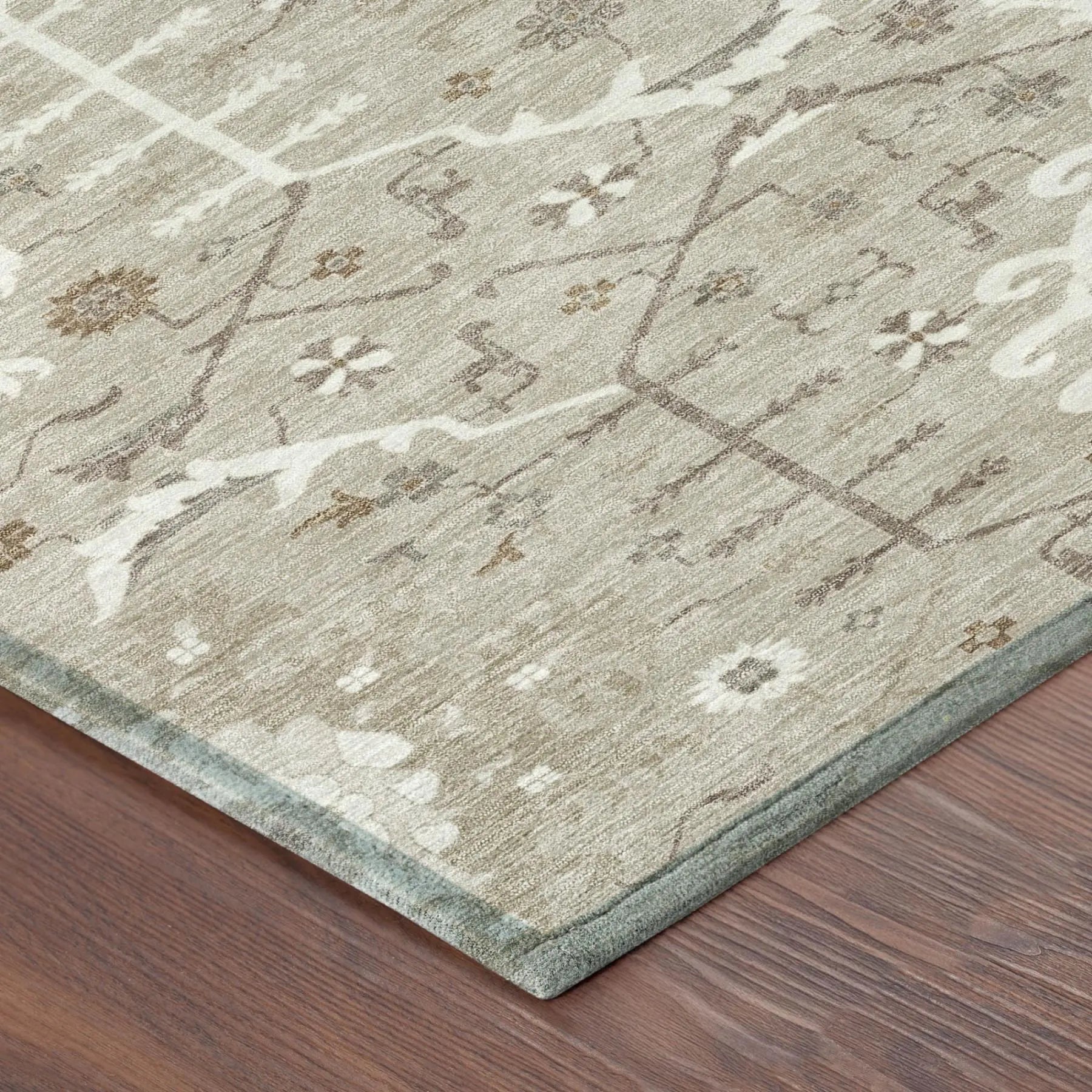3' X 5' Beige And Brown Oriental Washable Indoor Outdoor Area Rug Homeroots Outdoor