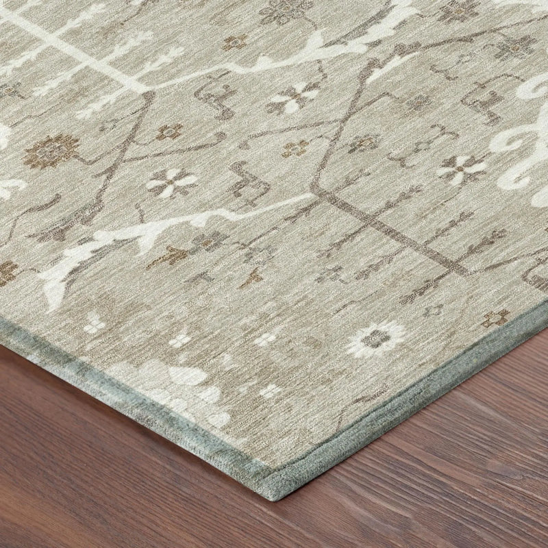 3' X 5' Beige And Brown Oriental Washable Indoor Outdoor Area Rug Homeroots Outdoor