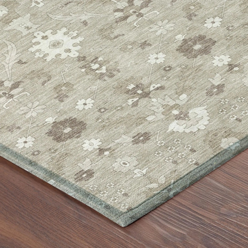3' X 5' Beige And Brown Oriental Washable Indoor Outdoor Area Rug Homeroots Outdoor