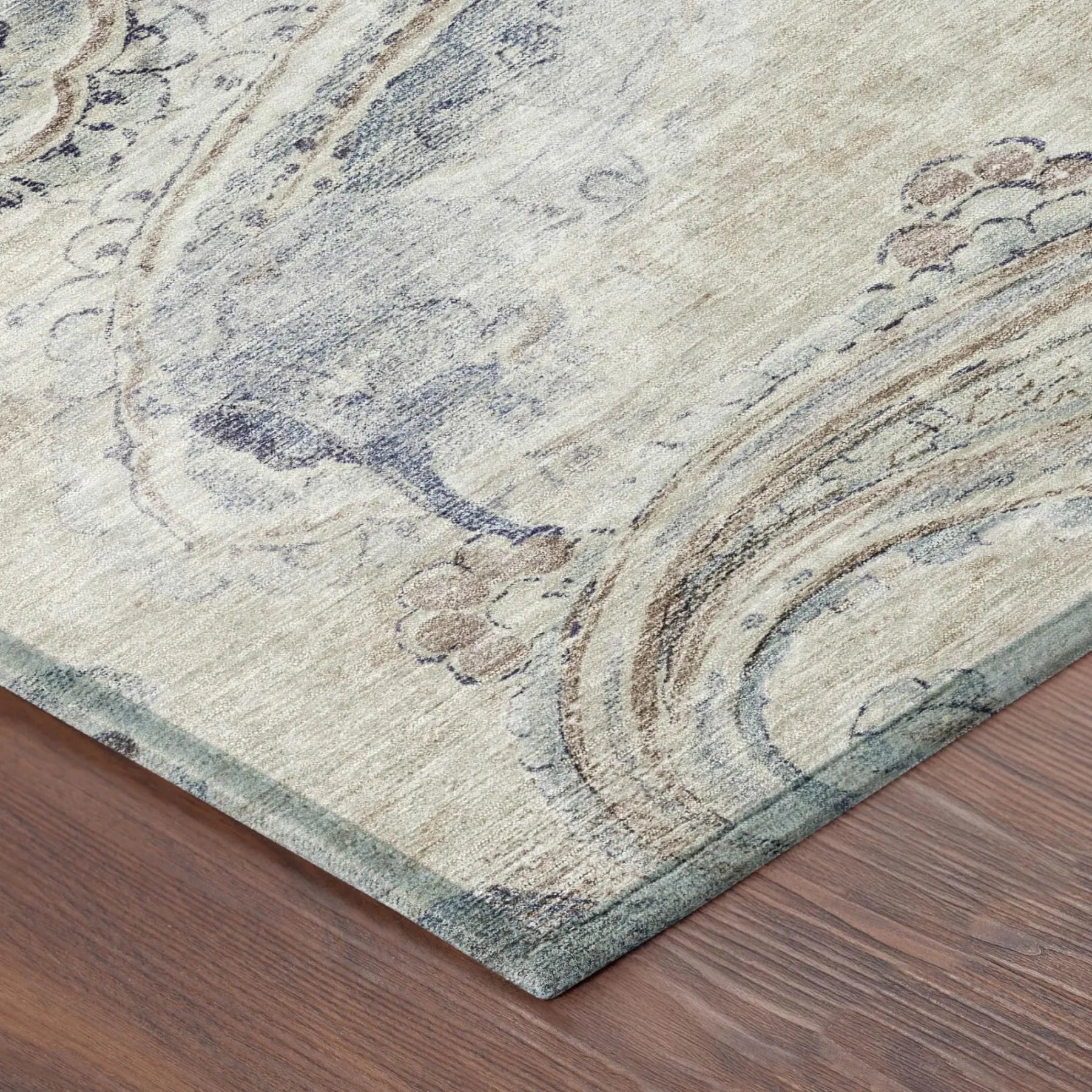 3' X 5' Beige And Brown Paisley Washable Indoor Outdoor Area Rug Homeroots Outdoor