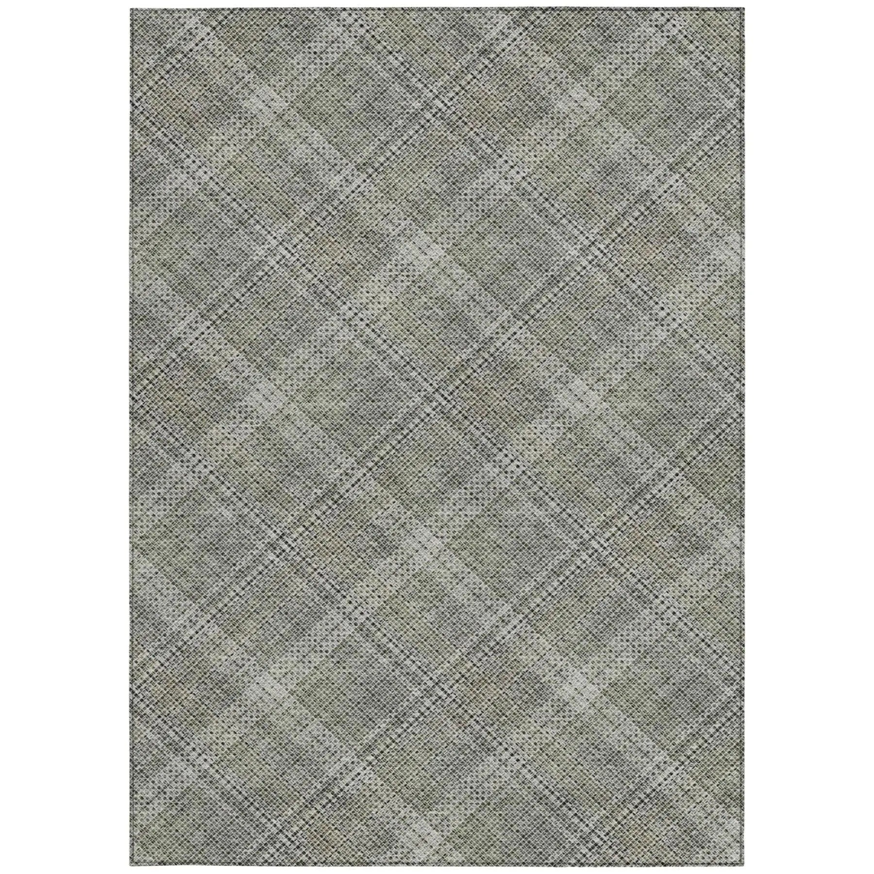 3' X 5' Beige And Brown Plaid Washable Indoor Outdoor Area Rug Homeroots Outdoor