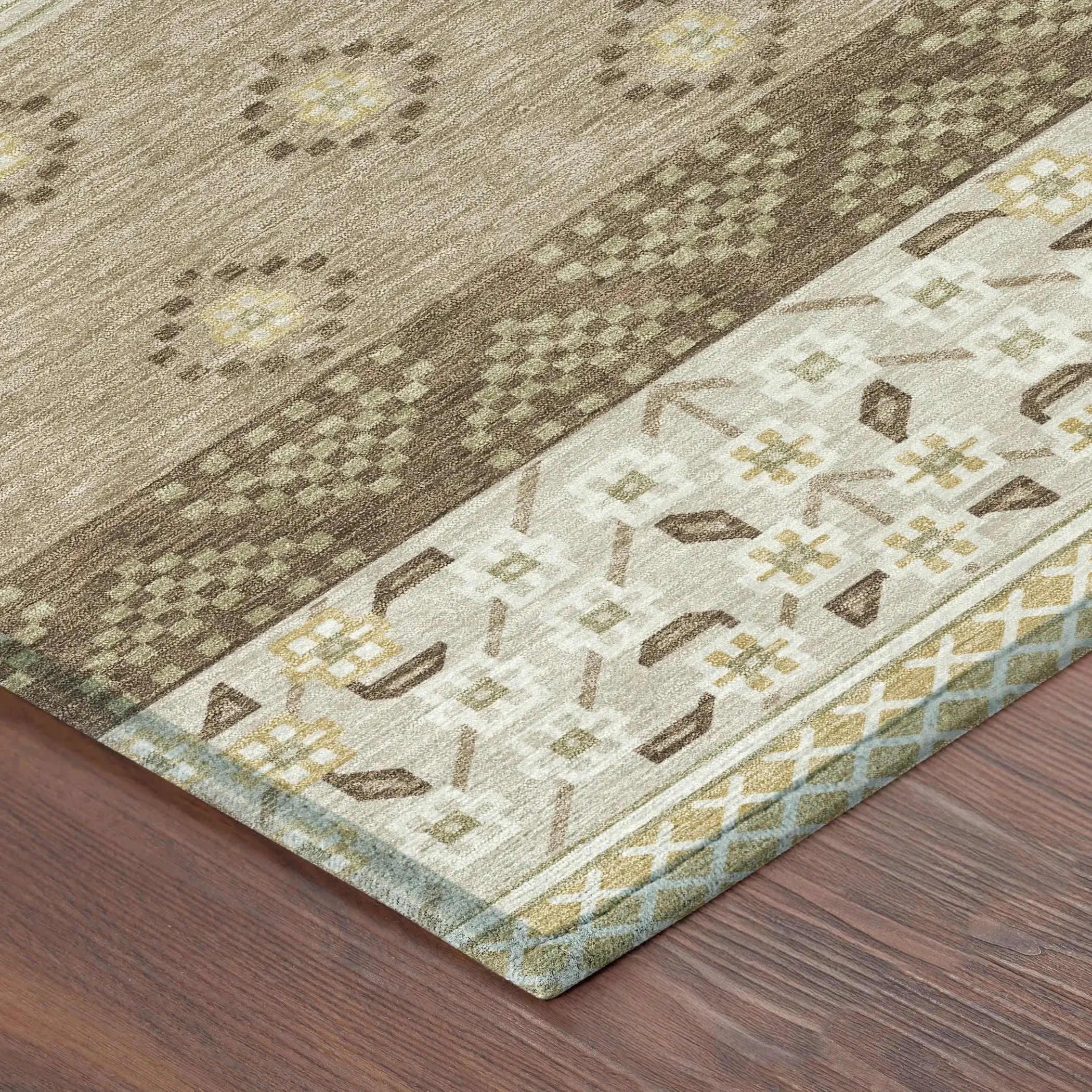 3' X 5' Beige And Brown Striped Washable Indoor Outdoor Area Rug Homeroots Outdoor
