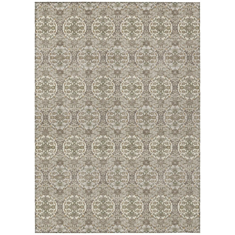 3' X 5' Beige And Brown Striped Washable Indoor Outdoor Area Rug Homeroots Outdoor