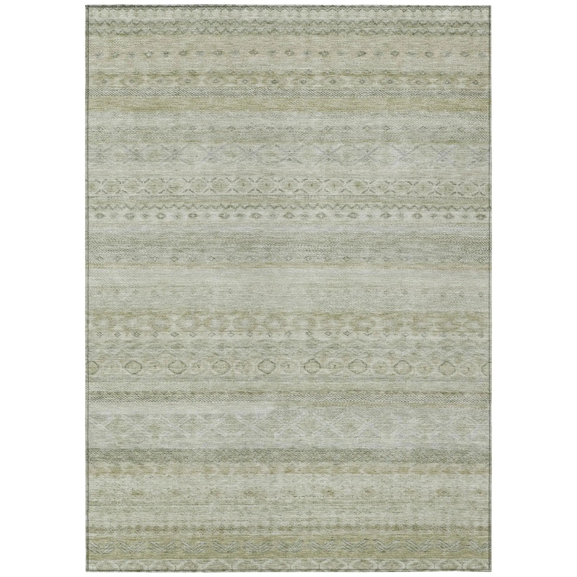 3' X 5' Beige And Brown Striped Washable Indoor Outdoor Area Rug Homeroots Outdoor