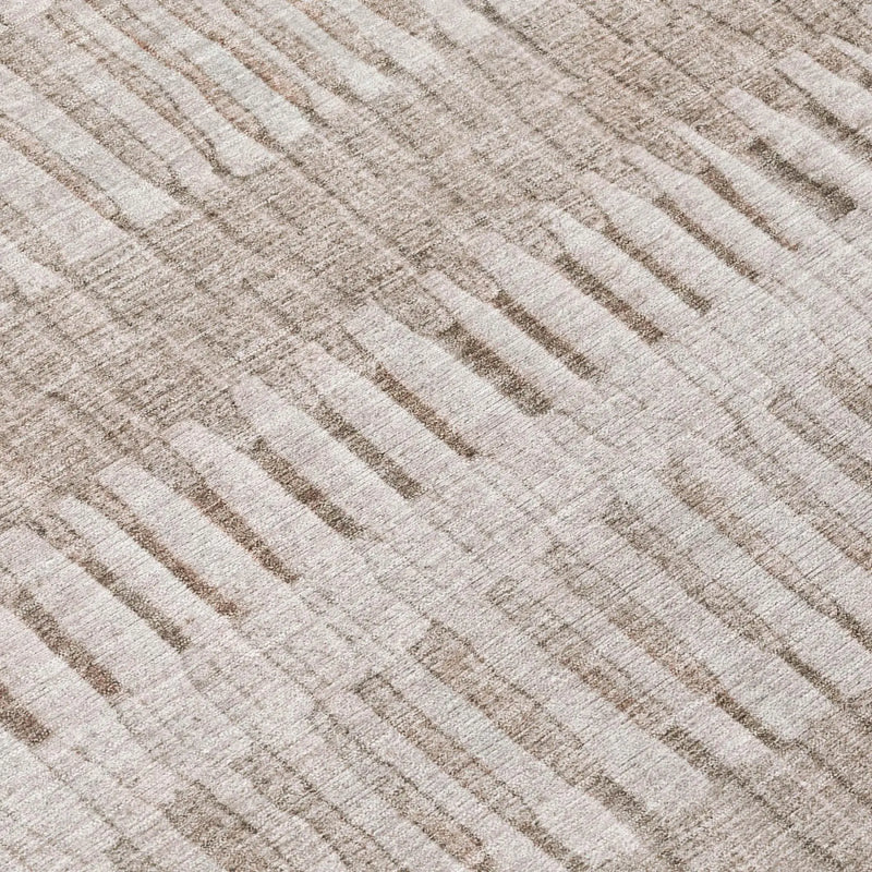 3' X 5' Beige And Brown Striped Washable Indoor Outdoor Area Rug Homeroots Outdoor