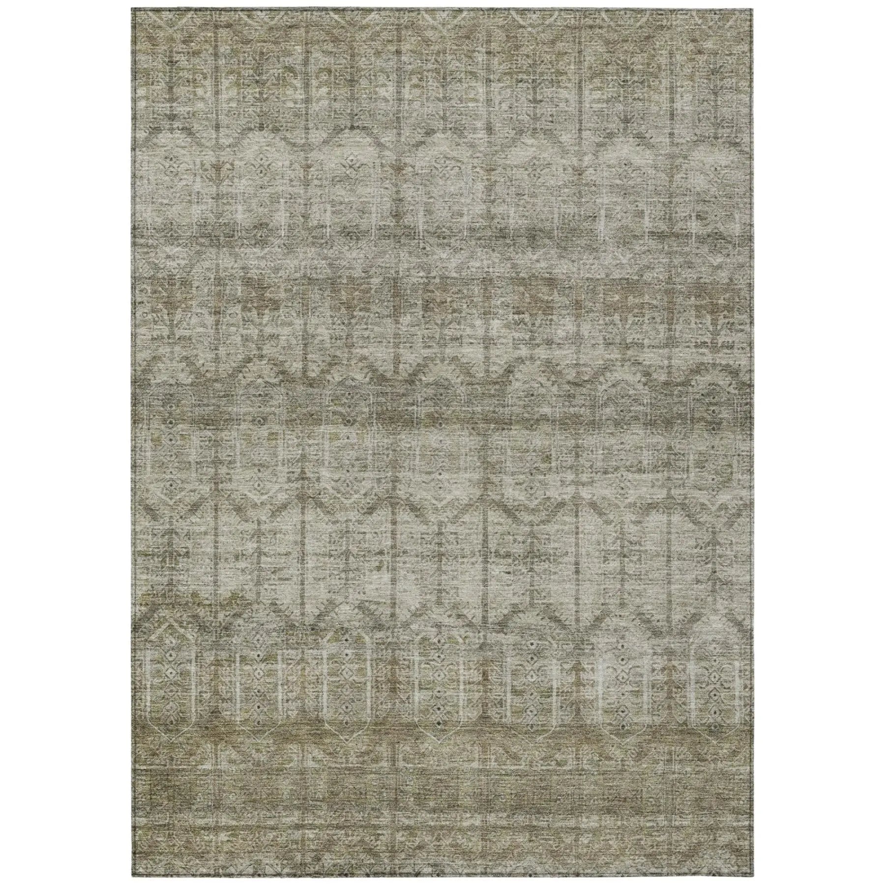 3' X 5' Beige And Brown Tribal Washable Indoor Outdoor Area Rug Homeroots Outdoor