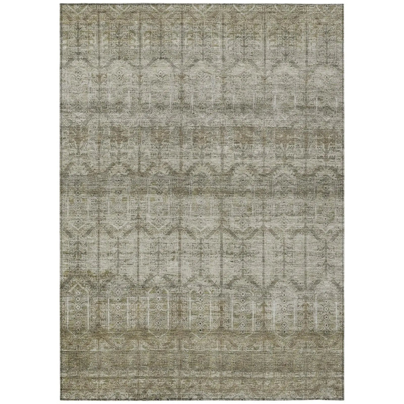 3' X 5' Beige And Brown Tribal Washable Indoor Outdoor Area Rug Homeroots Outdoor