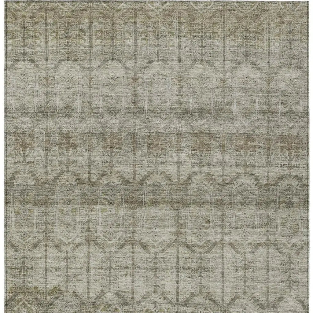 3' X 5' Beige And Brown Tribal Washable Indoor Outdoor Area Rug Homeroots Outdoor