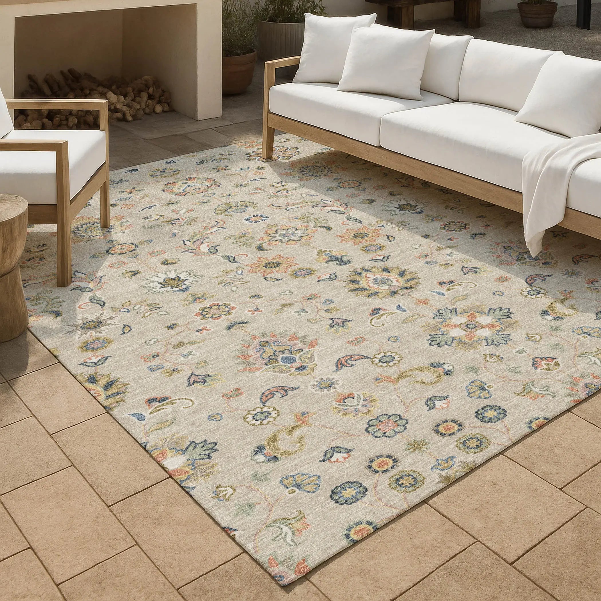 3' X 5' Beige And Copper Abstract Washable Indoor Outdoor Area Rug Homeroots Outdoor