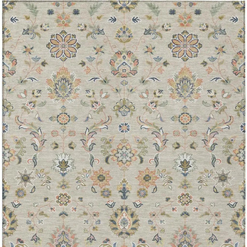 3' X 5' Beige And Copper Abstract Washable Indoor Outdoor Area Rug Homeroots Outdoor