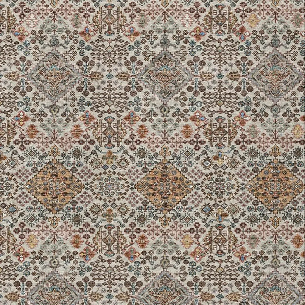 3' X 5' Beige And Copper Geometric Washable Indoor Outdoor Area Rug Homeroots Outdoor