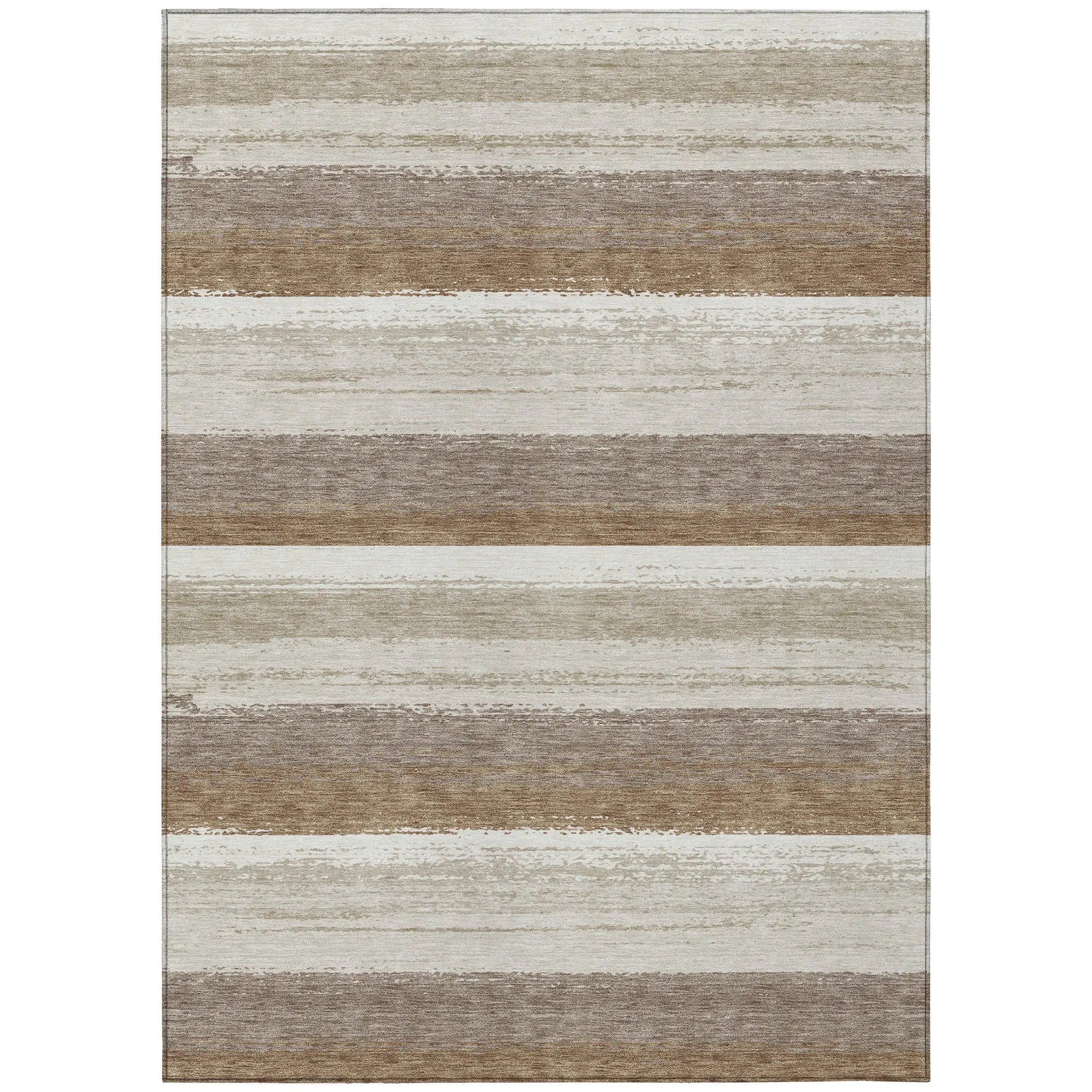 3' X 5' Beige And Graphite Striped Washable Indoor Outdoor Area Rug Homeroots Outdoor