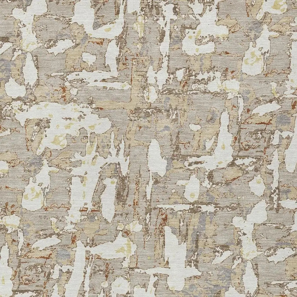 3' X 5' Beige And Gray Abstract Washable Indoor Outdoor Area Rug Homeroots Outdoor