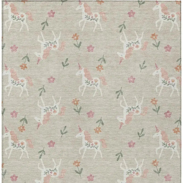 3' X 5' Beige And Gray Floral Washable Indoor Outdoor Area Rug Homeroots Outdoor