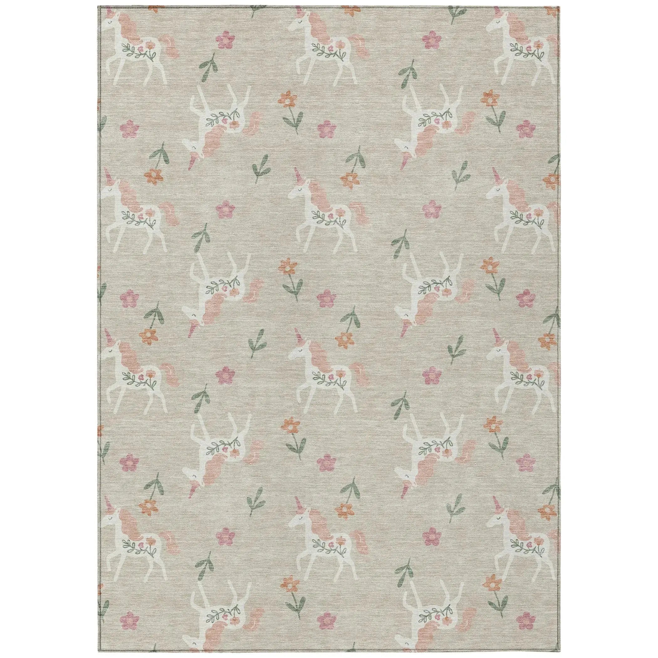 3' X 5' Beige And Gray Floral Washable Indoor Outdoor Area Rug Homeroots Outdoor