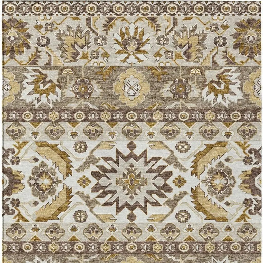 3' X 5' Beige And Ivory Cactus Washable Indoor Outdoor Area Rug Homeroots Outdoor
