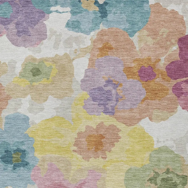 3' X 5' Beige And Ivory Floral Washable Indoor Outdoor Area Rug Homeroots Outdoor