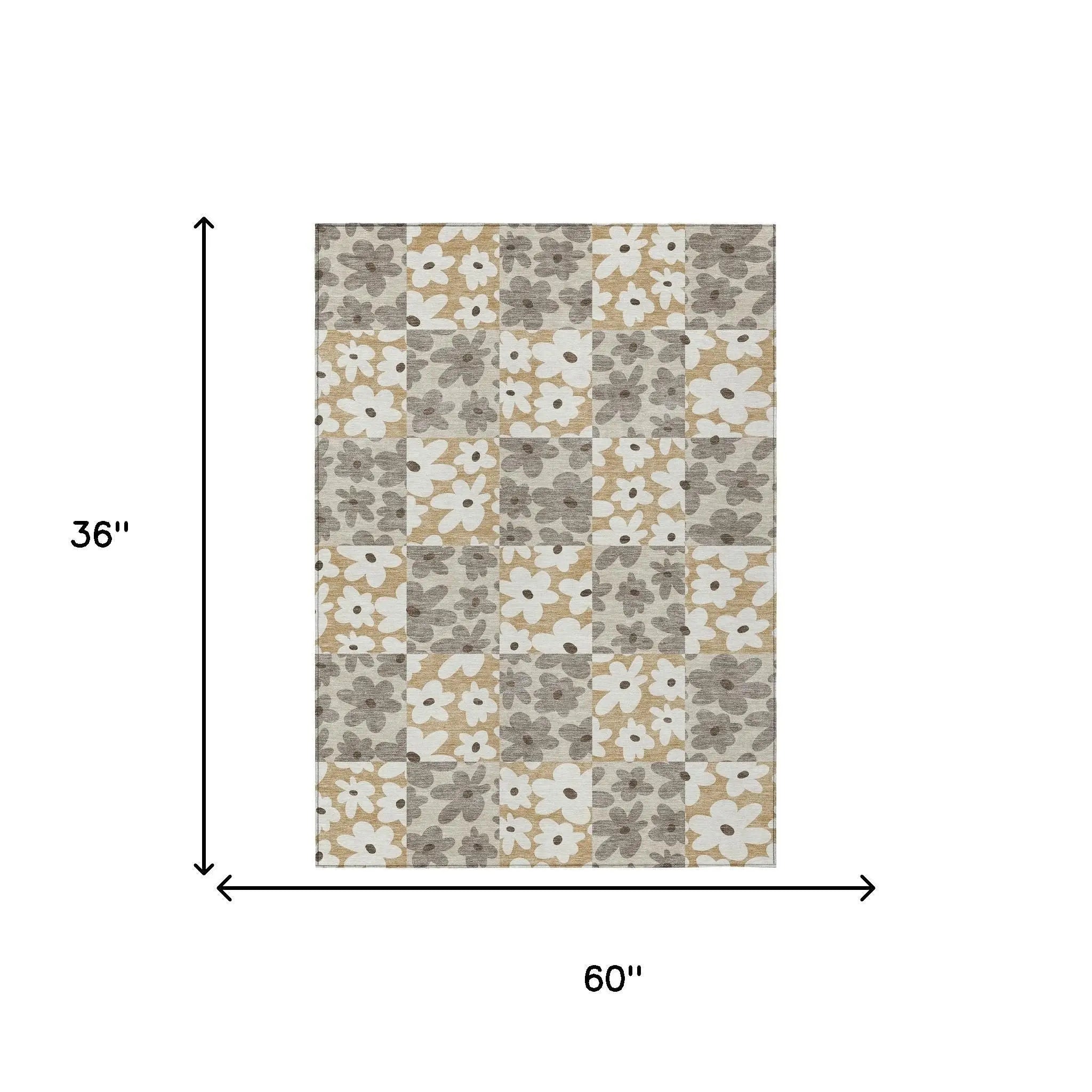 3' X 5' Beige And Ivory Floral Washable Indoor Outdoor Area Rug Homeroots Outdoor