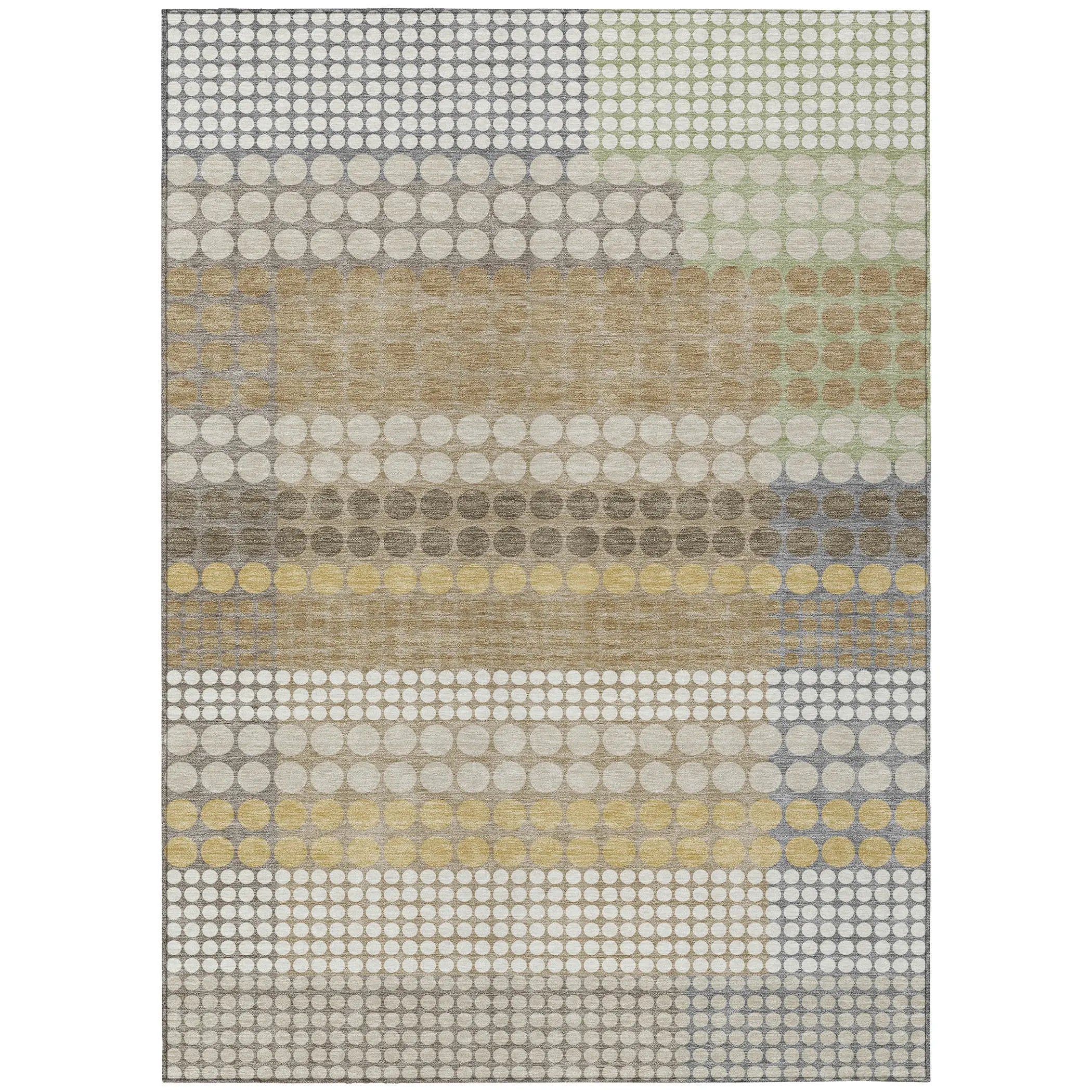3' X 5' Beige And Ivory Geometric Washable Indoor Outdoor Area Rug Homeroots Outdoor