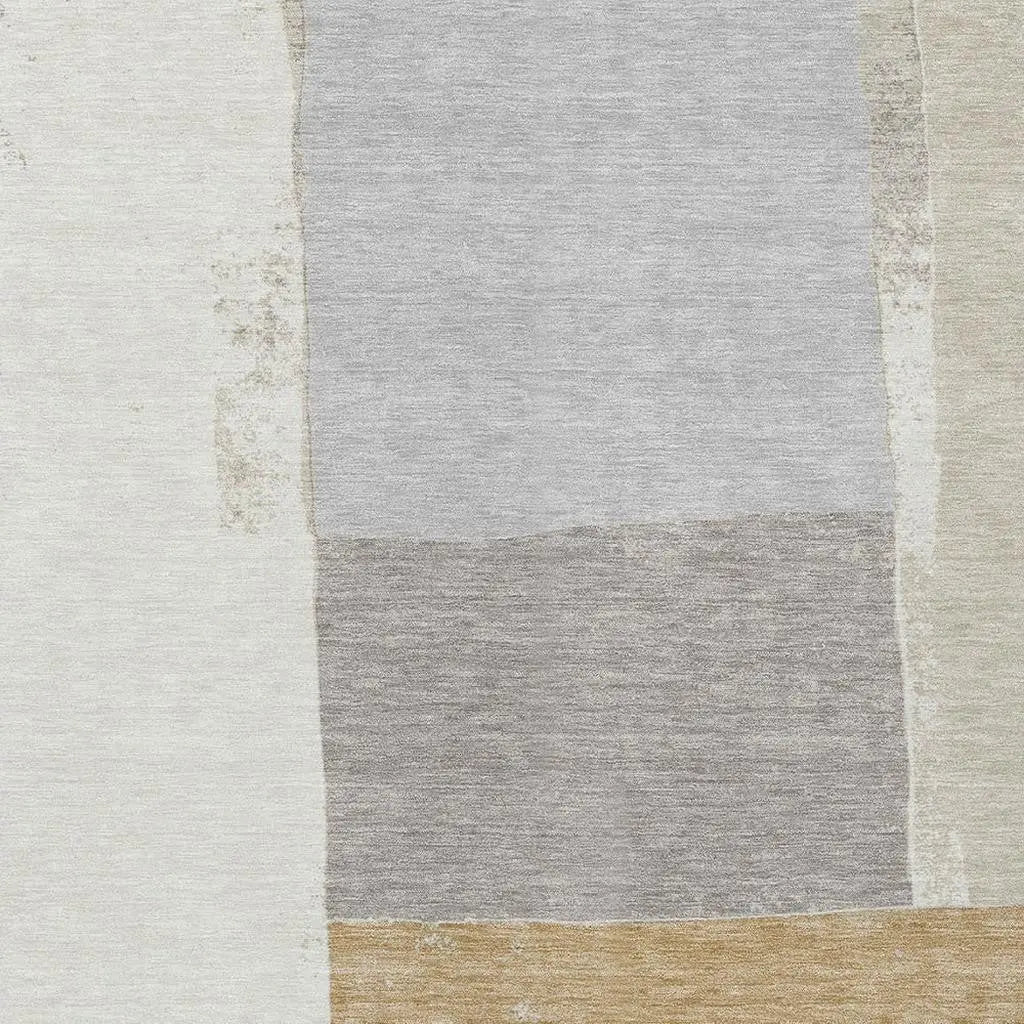 3' X 5' Beige And Ivory Geometric Washable Indoor Outdoor Area Rug Homeroots Outdoor