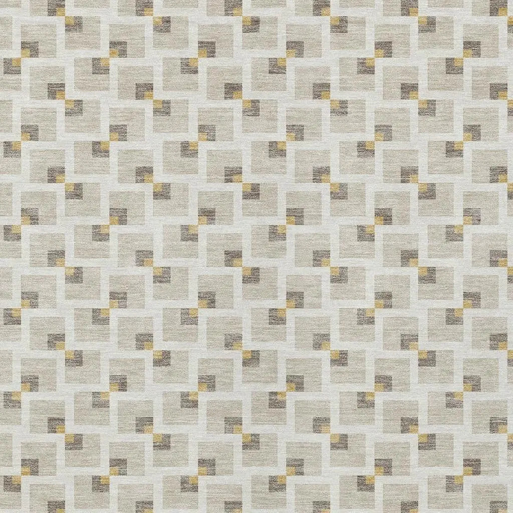 3' X 5' Beige And Ivory Geometric Washable Indoor Outdoor Area Rug Homeroots Outdoor