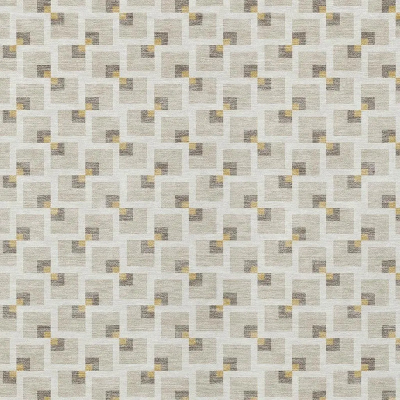 3' X 5' Beige And Ivory Geometric Washable Indoor Outdoor Area Rug Homeroots Outdoor