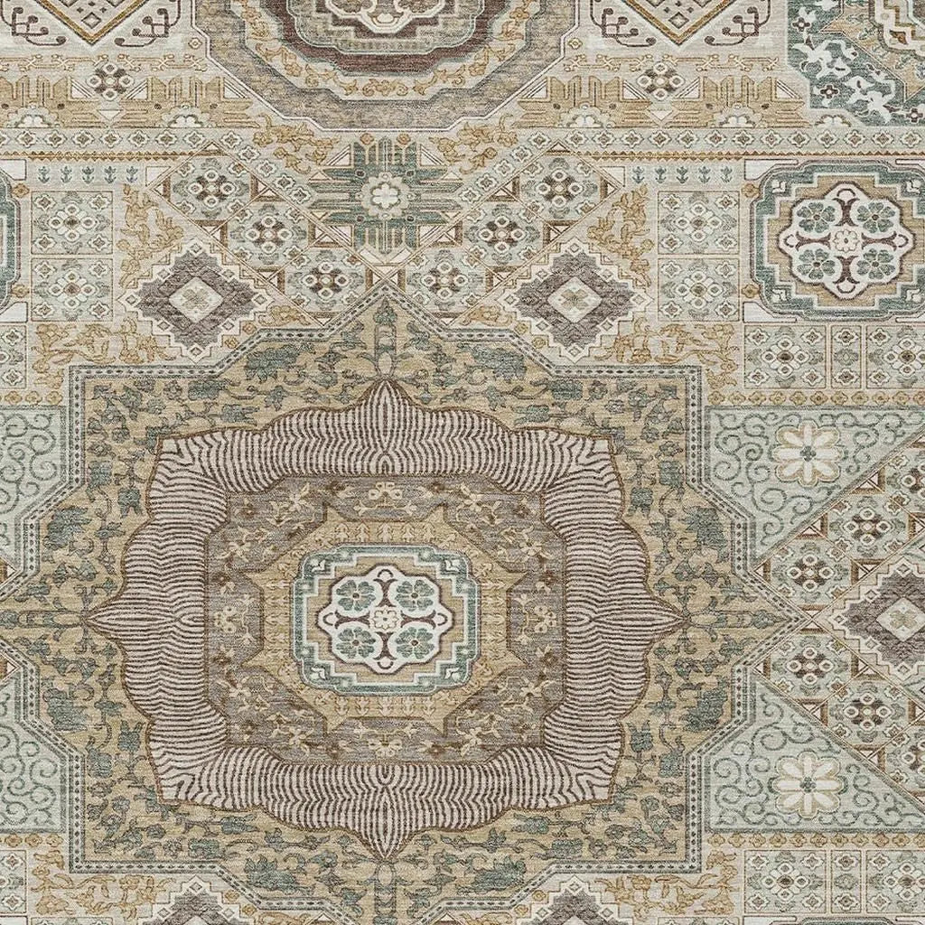 3' X 5' Beige And Ivory Oriental Washable Indoor Outdoor Area Rug Homeroots Outdoor
