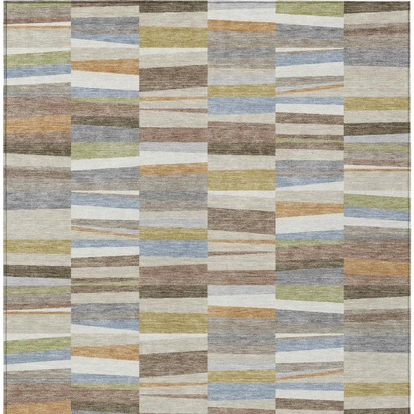 3' X 5' Beige And Ivory Striped Washable Indoor Outdoor Area Rug Homeroots Outdoor