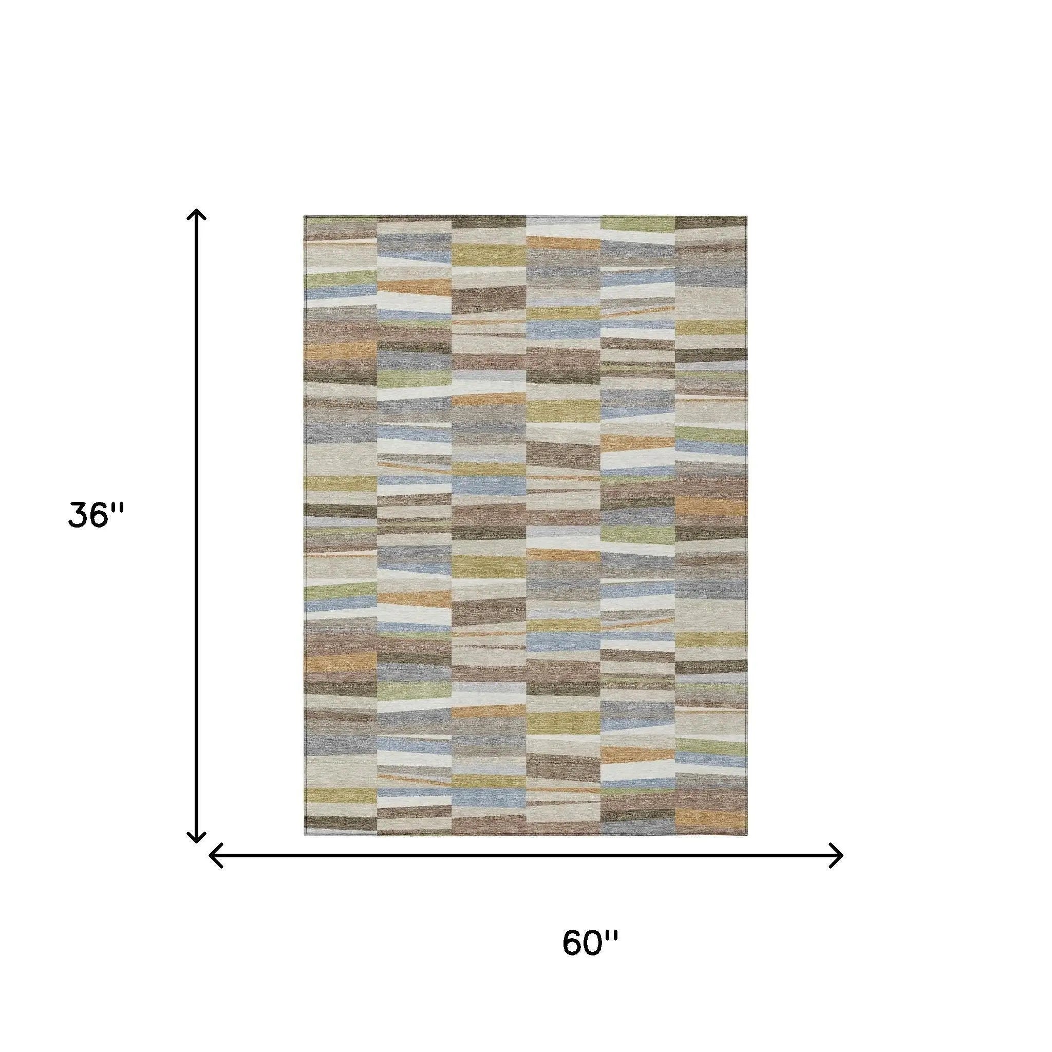 3' X 5' Beige And Ivory Striped Washable Indoor Outdoor Area Rug Homeroots Outdoor