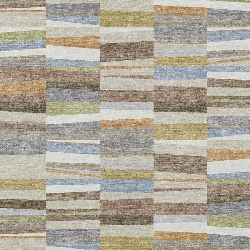 3' X 5' Beige And Ivory Striped Washable Indoor Outdoor Area Rug Homeroots Outdoor