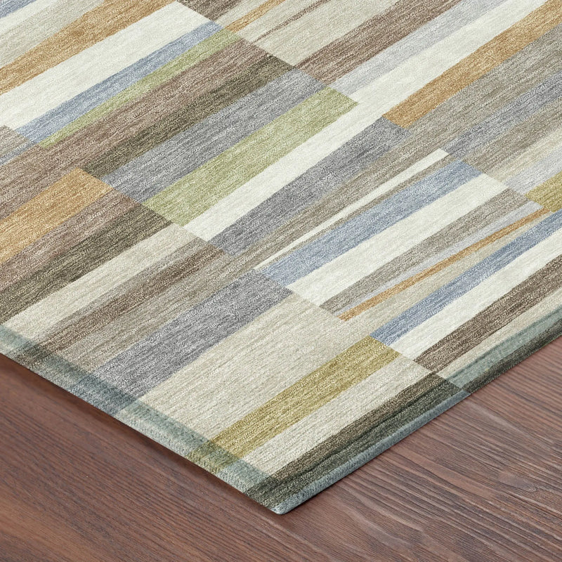 3' X 5' Beige And Ivory Striped Washable Indoor Outdoor Area Rug Homeroots Outdoor