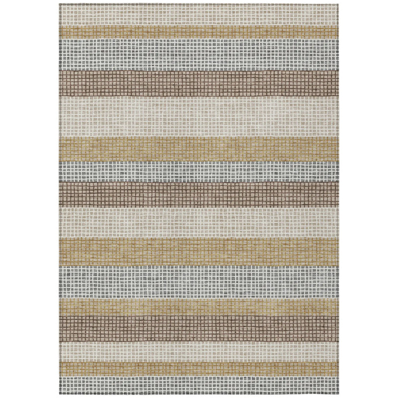 3' X 5' Beige And Ivory Striped Washable Indoor Outdoor Area Rug Homeroots Outdoor