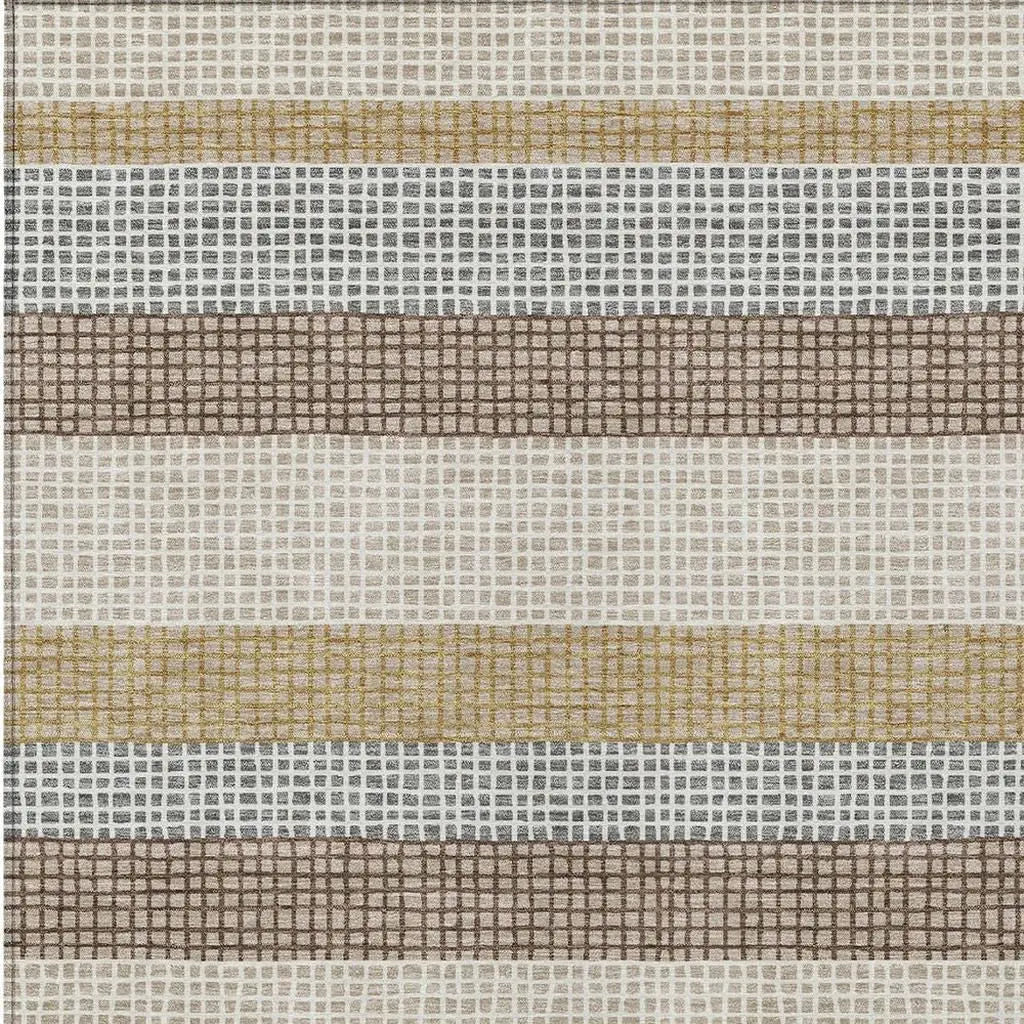 3' X 5' Beige And Ivory Striped Washable Indoor Outdoor Area Rug Homeroots Outdoor