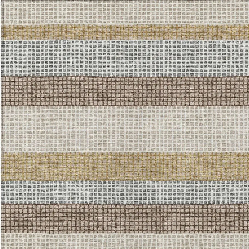 3' X 5' Beige And Ivory Striped Washable Indoor Outdoor Area Rug Homeroots Outdoor