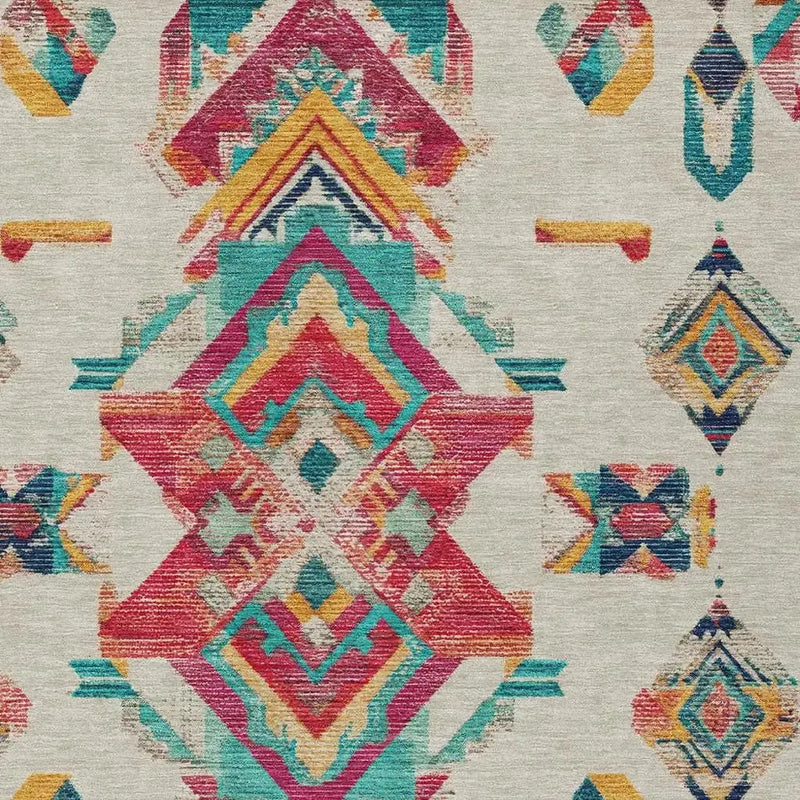 3' X 5' Beige And Ivory Tribal Washable Indoor Outdoor Area Rug Homeroots Outdoor