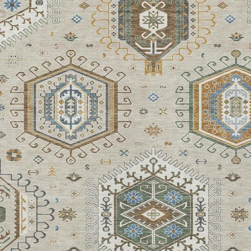 3' X 5' Beige And Ivory Tribal Washable Indoor Outdoor Area Rug Homeroots Outdoor